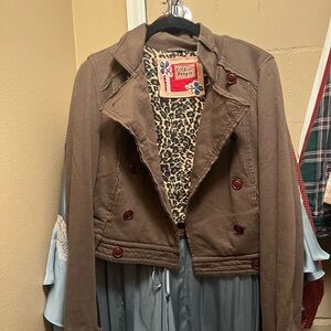 Free People Cropped Moto Utility Jacket